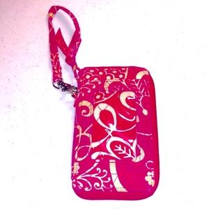 Vera Bradley Twirly Birds Pink Wristlet Wallet